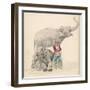 Circus Elephants and Their Trainer-Jules Garnier-Framed Art Print