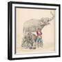 Circus Elephants and Their Trainer-Jules Garnier-Framed Art Print