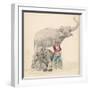 Circus Elephants and Their Trainer-Jules Garnier-Framed Art Print