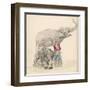 Circus Elephants and Their Trainer-Jules Garnier-Framed Art Print