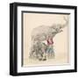 Circus Elephants and Their Trainer-Jules Garnier-Framed Art Print