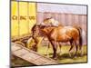 Circus Horses (Watercolour)-John Atkinson-Mounted Giclee Print