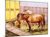 Circus Horses (Watercolour)-John Atkinson-Mounted Giclee Print