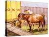 Circus Horses (Watercolour)-John Atkinson-Stretched Canvas