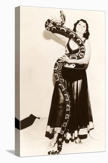 Circus Lady with Large Snake-null-Stretched Canvas