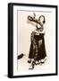 Circus Lady with Large Snake-null-Framed Art Print