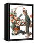 "Circus" or "Meeting the Clown", May 18,1918-Norman Rockwell-Framed Stretched Canvas