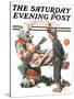 "Circus" or "Meeting the Clown" Saturday Evening Post Cover, May 18,1918-Norman Rockwell-Stretched Canvas