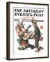 "Circus" or "Meeting the Clown" Saturday Evening Post Cover, May 18,1918-Norman Rockwell-Framed Giclee Print