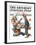 "Circus" or "Meeting the Clown" Saturday Evening Post Cover, May 18,1918-Norman Rockwell-Framed Giclee Print