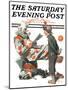 "Circus" or "Meeting the Clown" Saturday Evening Post Cover, May 18,1918-Norman Rockwell-Mounted Giclee Print