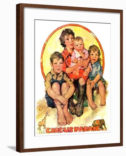 "Circus Parade,"August 25, 1928-Ellen Pyle-Framed Giclee Print