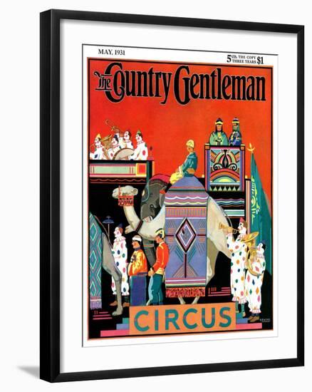 "Circus Parade," Country Gentleman Cover, May 1, 1931-Kraske-Framed Giclee Print