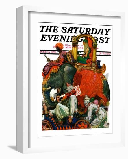 "Circus Parade," Saturday Evening Post Cover, June 16, 1928-Elbert Mcgran Jackson-Framed Giclee Print