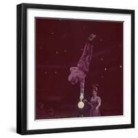 Circus Performer Balancing on Forefinger-Ralph Morse-Framed Photographic Print