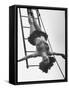 Circus Performer Hanging Upside Down-Cornell Capa-Framed Stretched Canvas