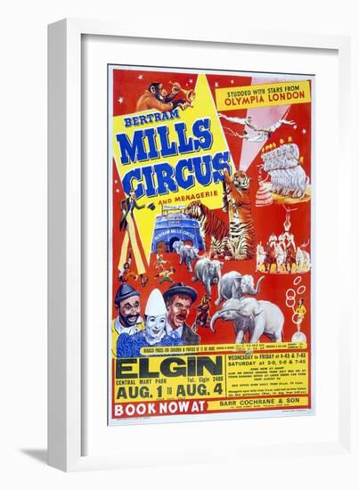 Circus Poster, B. Mills-null-Framed Art Print