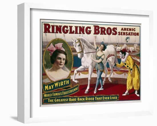 Circus Poster, C1918-null-Framed Giclee Print