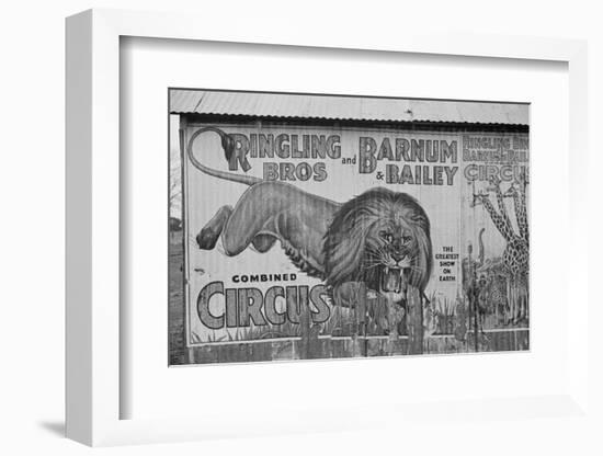 Circus poster covering a building in Alabama, 1936-Walker Evans-Framed Photographic Print