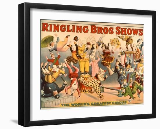 Circus Poster: Ringling Bros Shows - the World's Greatest Circus-null-Framed Giclee Print