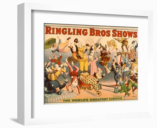 Circus Poster: Ringling Bros Shows - the World's Greatest Circus-null-Framed Giclee Print