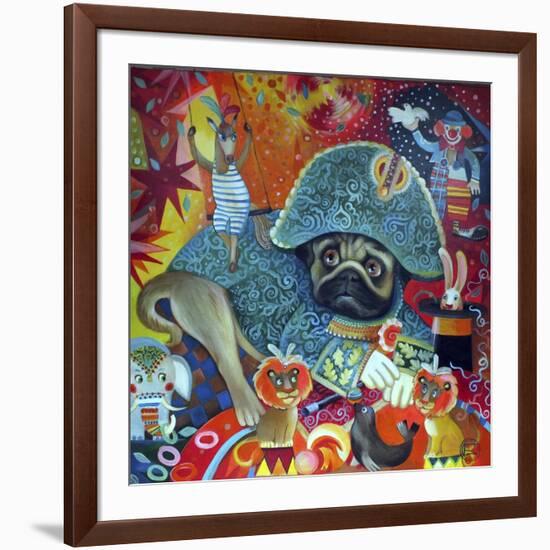 Circus Pug-Oxana Zaika-Framed Giclee Print