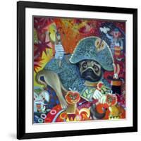 Circus Pug-Oxana Zaika-Framed Giclee Print