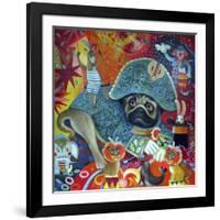 Circus Pug-Oxana Zaika-Framed Giclee Print