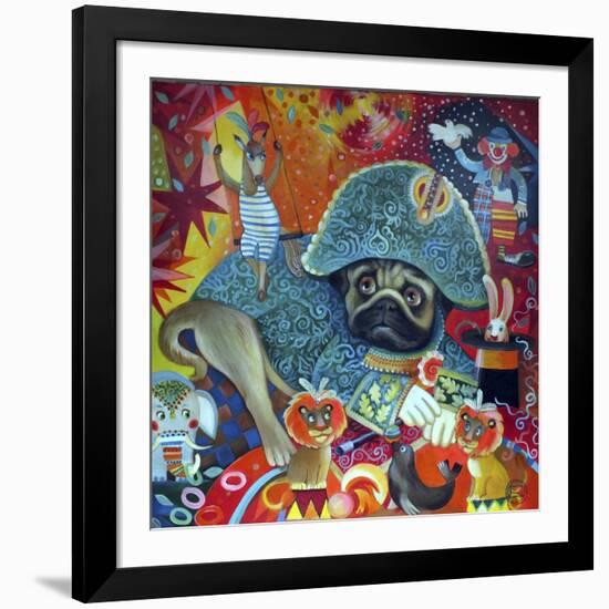 Circus Pug-Oxana Zaika-Framed Giclee Print