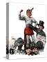 "Circus Strongman", June 3,1916-Norman Rockwell-Stretched Canvas
