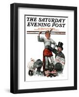 "Circus Strongman" Saturday Evening Post Cover, June 3,1916-Norman Rockwell-Framed Giclee Print