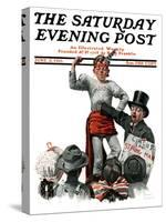 "Circus Strongman" Saturday Evening Post Cover, June 3,1916-Norman Rockwell-Stretched Canvas