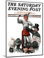 "Circus Strongman" Saturday Evening Post Cover, June 3,1916-Norman Rockwell-Mounted Giclee Print