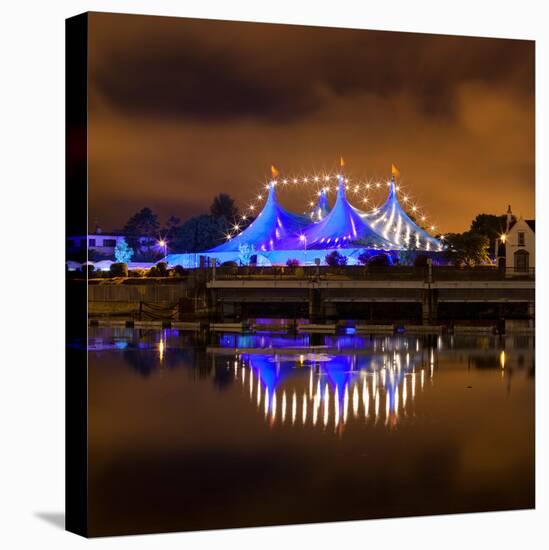 Circus Style Blue Tent At Night-rihardzz-Stretched Canvas