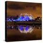 Circus Style Blue Tent At Night-rihardzz-Stretched Canvas