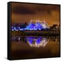 Circus Style Blue Tent At Night-rihardzz-Framed Stretched Canvas