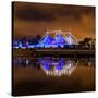 Circus Style Blue Tent At Night-rihardzz-Stretched Canvas