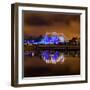 Circus Style Blue Tent At Night-rihardzz-Framed Photographic Print