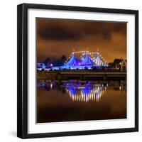 Circus Style Blue Tent At Night-rihardzz-Framed Photographic Print