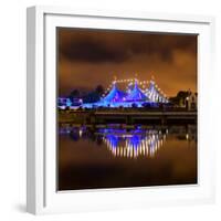 Circus Style Blue Tent At Night-rihardzz-Framed Photographic Print