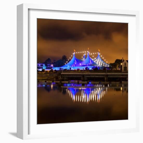 Circus Style Blue Tent At Night-rihardzz-Framed Photographic Print