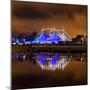 Circus Style Blue Tent At Night-rihardzz-Mounted Photographic Print