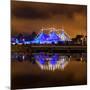 Circus Style Blue Tent At Night-rihardzz-Mounted Photographic Print