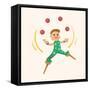 Circus Theme Juggler Elements-notkoo-Framed Stretched Canvas