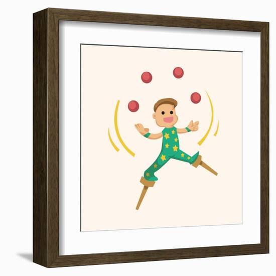 Circus Theme Juggler Elements-notkoo-Framed Art Print