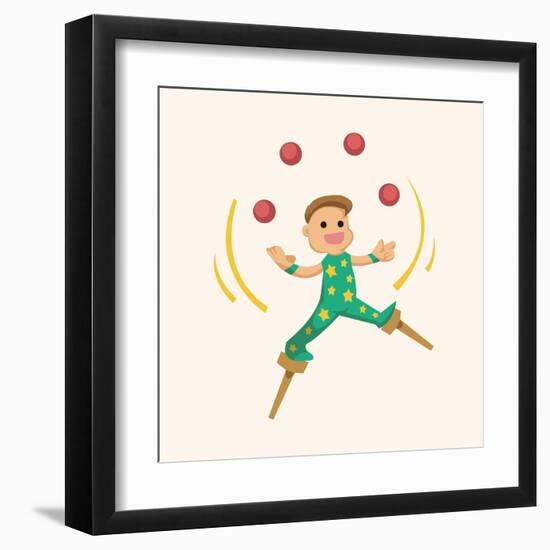 Circus Theme Juggler Elements-notkoo-Framed Art Print