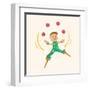 Circus Theme Juggler Elements-notkoo-Framed Art Print