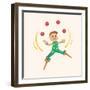 Circus Theme Juggler Elements-notkoo-Framed Art Print