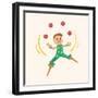 Circus Theme Juggler Elements-notkoo-Framed Art Print