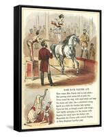 Circus Visit, Bare Back Banner Act-null-Framed Stretched Canvas